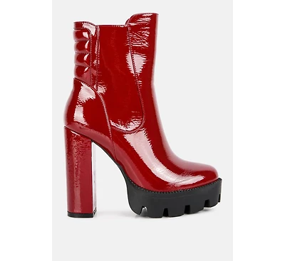 High Key Collared Heel Ankle Boot Women