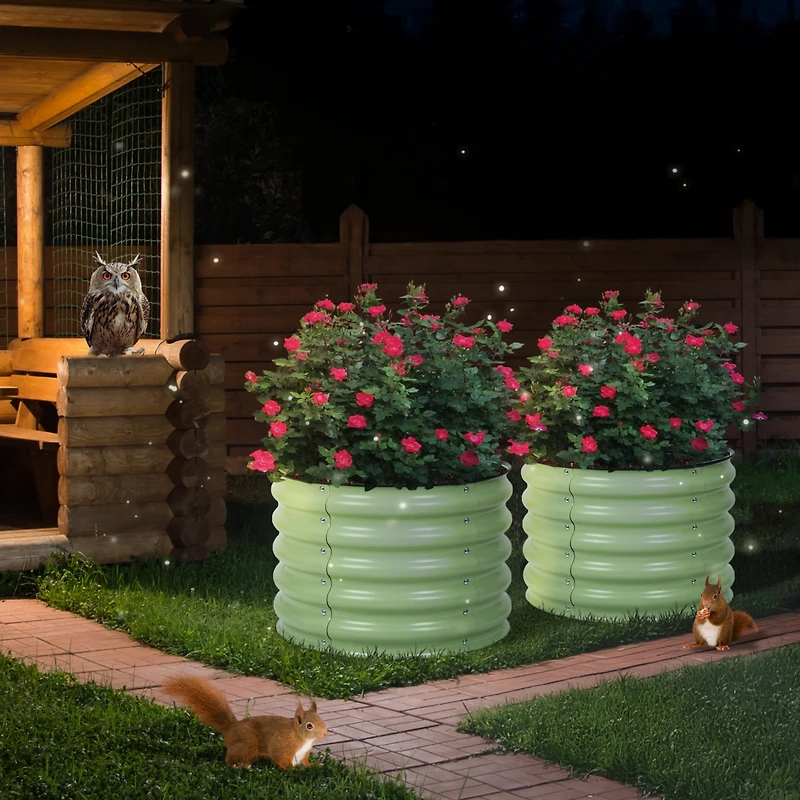 Aoodor Muffin Metal Outdoor Raised Garden Bed (Set of 2)