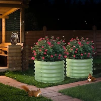 Aoodor Muffin Metal Outdoor Raised Garden Bed (Set of 2)