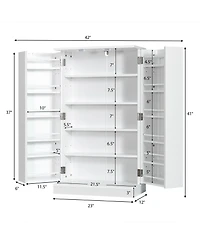 17-Tier Kitchen Pantry Cabinet with 2 Doors and 6 Adjustable Shelves