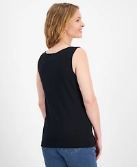 Style & Co Women's Cotton Square-Neck Tank Top, Exclusively at Macy's