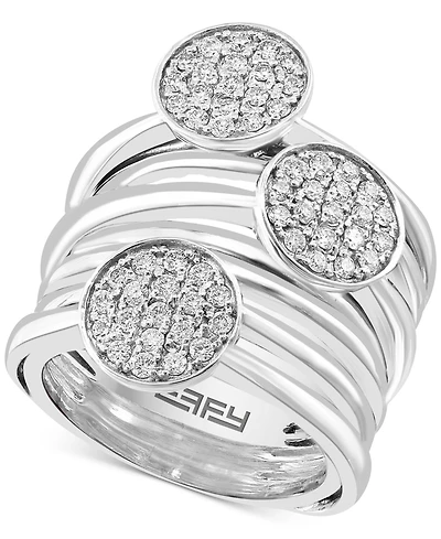 Effy Diamond Disc Cluster Multirow Statement Ring (5/8 ct. t.w.) in Sterling Silver