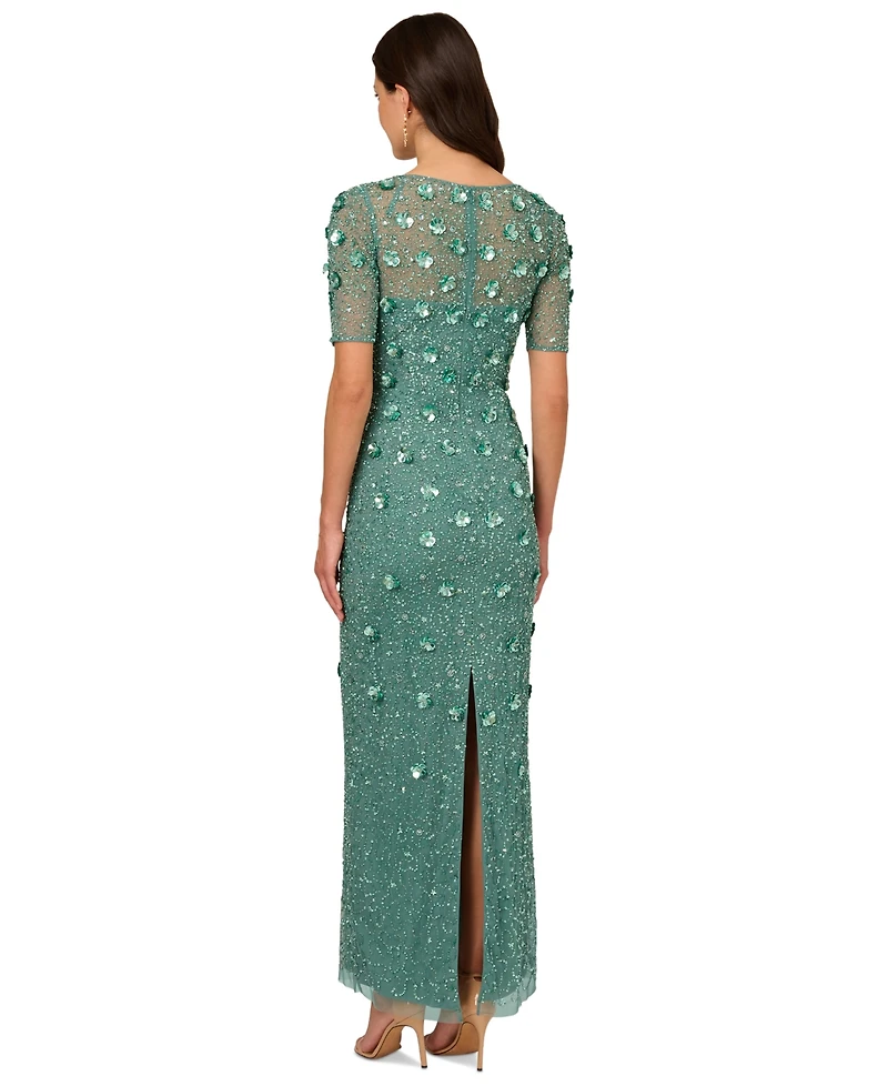 Adrianna Papell Embellished Floral Sheath Dress