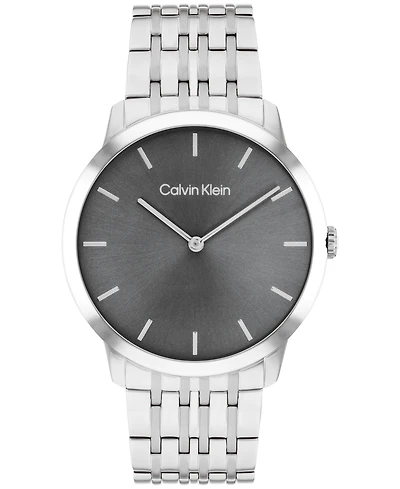 Calvin Klein Men's Intrigue Silver-Tone Stainless Steel Bracelet Watch 40mm