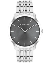 Calvin Klein Men's Intrigue Silver-Tone Stainless Steel Bracelet Watch 40mm