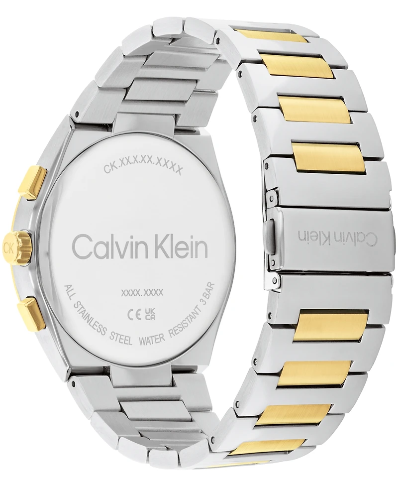 Calvin Klein Men's Distinguish Two-Tone Stainless Steel Bracelet Watch 44mm