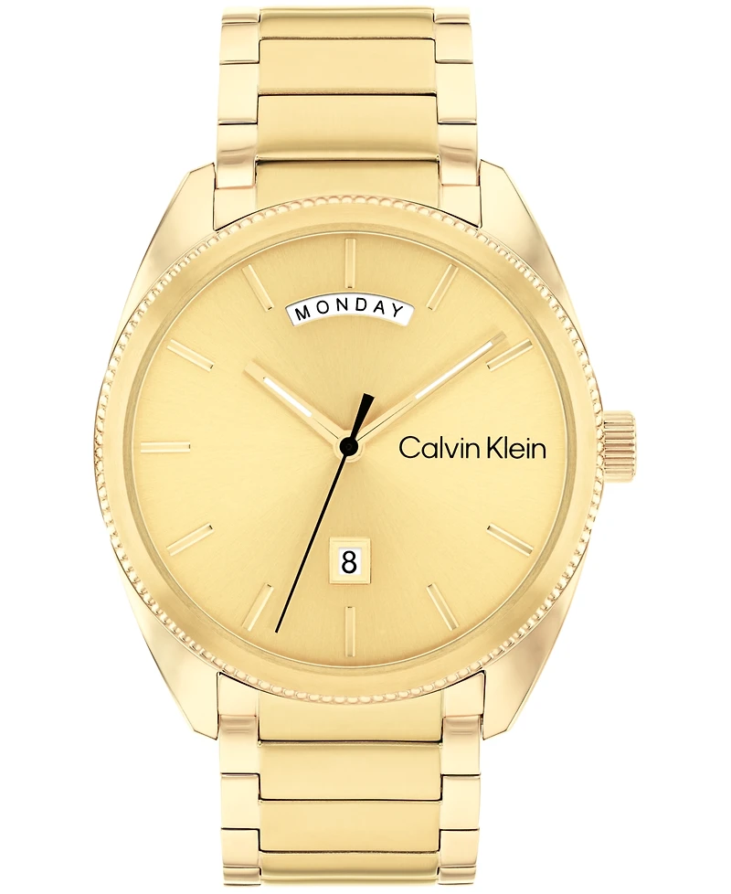Calvin Klein Men's Progress Gold-Tone Stainless Steel Bracelet Watch 42mm