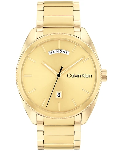 Calvin Klein Men's Progress Gold-Tone Stainless Steel Bracelet Watch 42mm