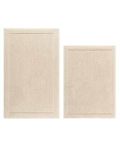 Host & Home Cotton Bath Rug, Stylish Textured Woven Design, Slip Resistant Backing, 5 Color Options, 2-Piece Set - 17x24 20x32