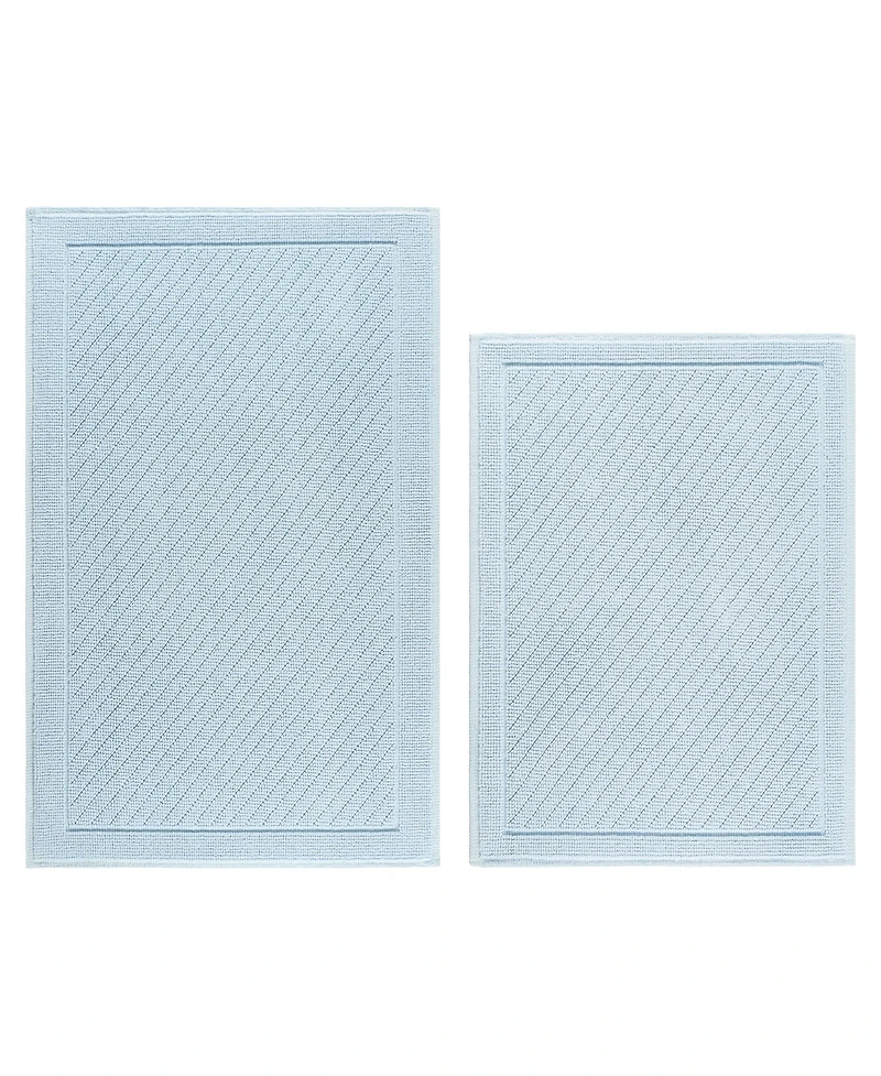 Host & Home Cotton Bath Rug, Stylish Textured Woven Design, Slip Resistant Backing, 5 Color Options, 2-Piece Set - 17x24 20x32