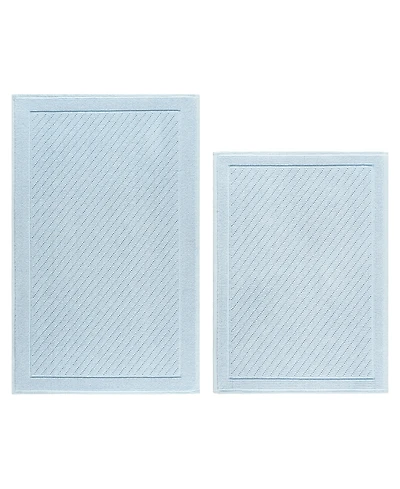 Host & Home Cotton Bath Rug, Stylish Textured Woven Design, Slip Resistant Backing, 5 Color Options, 2-Piece Set - 17x24 20x32