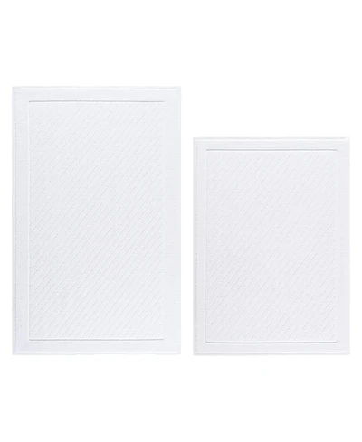 Host & Home Cotton Bath Rug, Stylish Textured Woven Design, Slip Resistant Backing, 5 Color Options, 2-Piece Set - 17x24 & 20x32