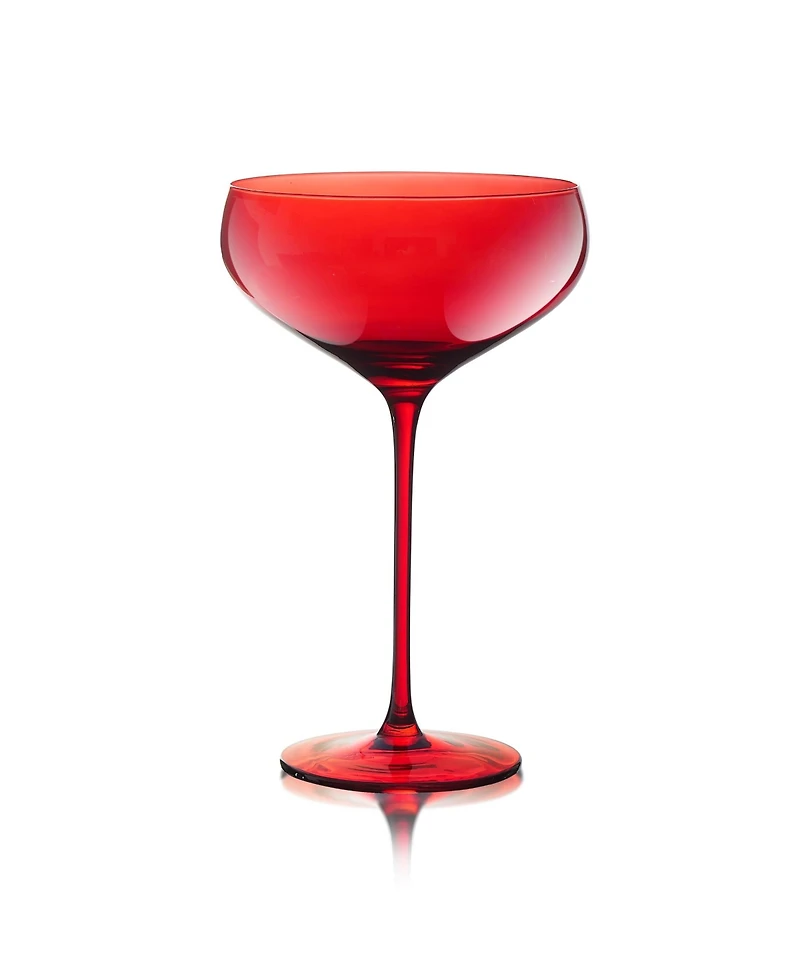 Qualia Glass Carnival Coupe 13 oz Glasses, Set of 4