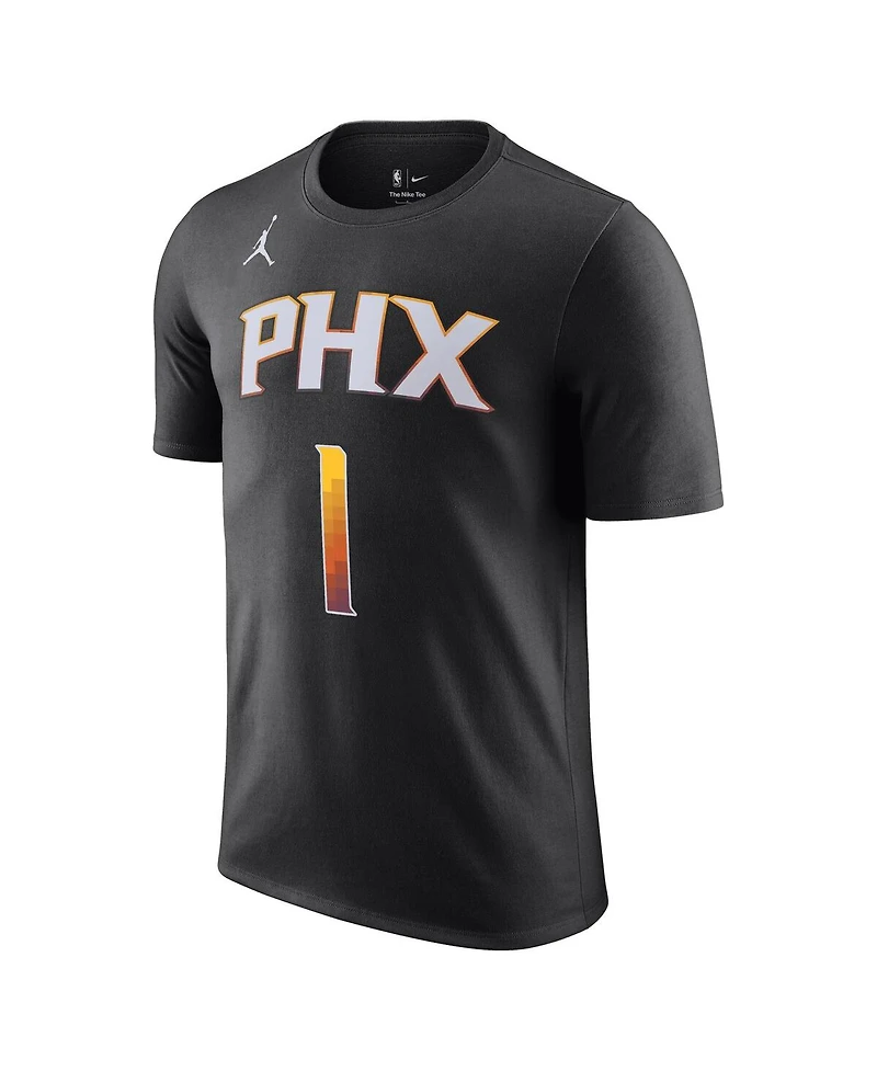 Men's Jordan Devin Booker Black Phoenix Suns 2022/23 Statement Edition Name and Number T-shirt