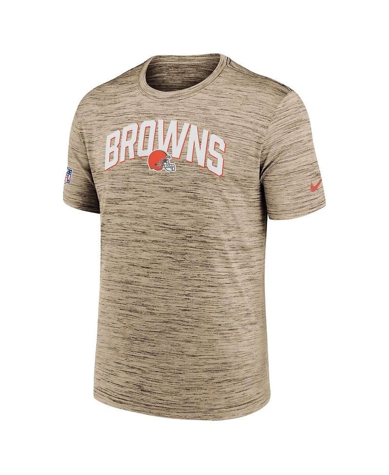 Men's Nike Brown Cleveland Browns Sideline Velocity Athletic Stack Performance T-shirt
