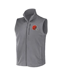 Men's Nfl x Darius Rucker Collection by Fanatics Gray Cleveland Browns Polar Fleece Full-Zip Vest