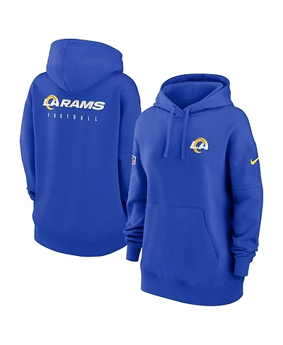 Women's Nike Royal Los Angeles Rams 2023 Sideline Club Fleece Pullover Hoodie