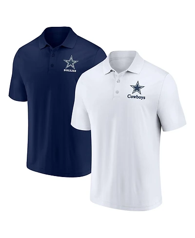 Men's Fanatics White, Navy Dallas Cowboys Throwback Polo Shirt Combo Set