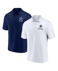 Men's Fanatics White, Navy Dallas Cowboys Throwback Polo Shirt Combo Set
