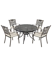 Mondawe 5-Piece Aluminum Outdoor Patio Dining Set with Cushion, Beige