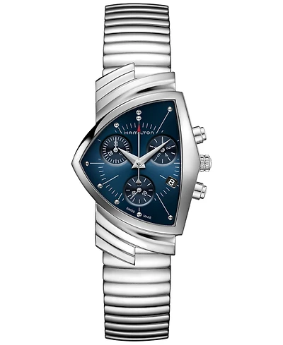 Hamilton Women's Swiss Chronograph Ventura Stainless Steel Bracelet Watch 32x50mm