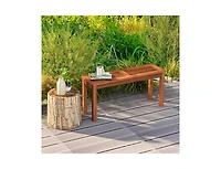 2-Seater Patio Backless Dining Bench with Breathable Slatted Seat