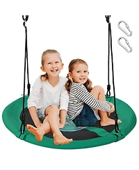 Vebreda Boys 40 Inches Saucer Tree Swing Round with Adjustable Ropes and Carabiners