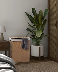 Seville Classics Handwoven Lidded Laundry Hamper