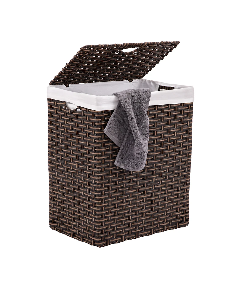 Seville Classics Handwoven Lidded Laundry Hamper