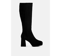 Womens ryo calf-length micro suede boots