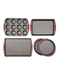 Good Cook Mega grip 5 Piece Nonstick Steel Bakeware Set with Cookie Sheet, Roast Pan, 2 Cake Pans, and Muffin Pan