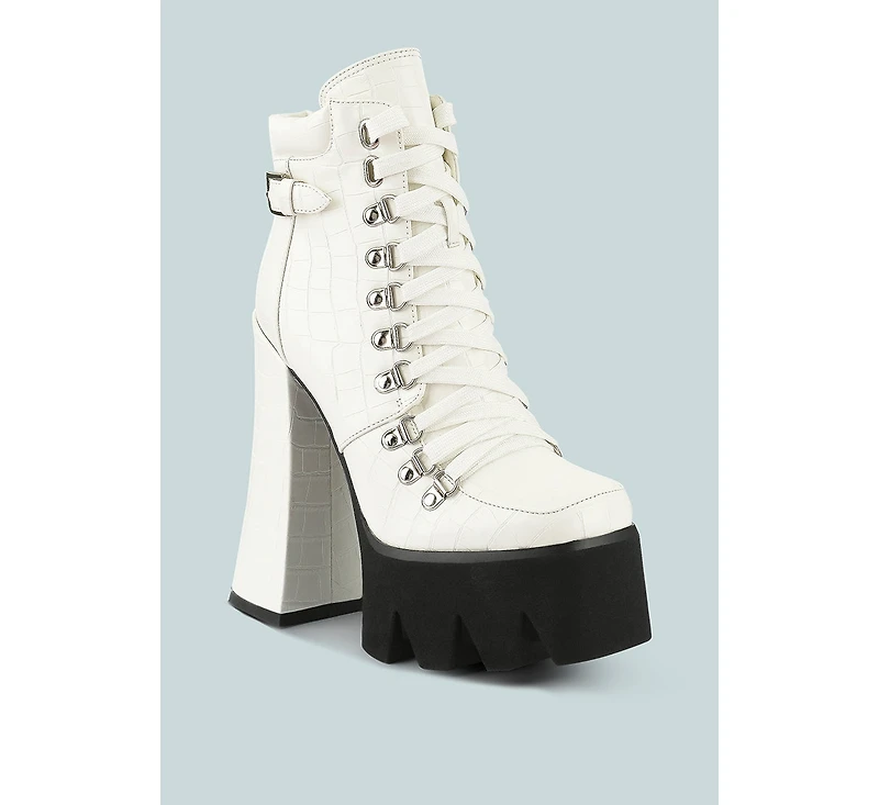 Boogie High Platform Lace Up Boots