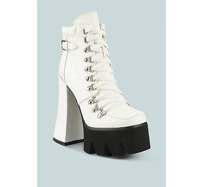 Boogie High Platform Lace Up Boots