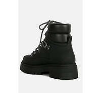 Goliath Lace Up Chunky Biker Boots