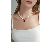 Kokoro Freshwater Pearl Heart Necklace 16" For Women