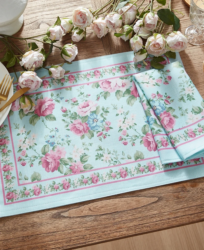Vintage-Like Floral Garden Napkins, Set of 4