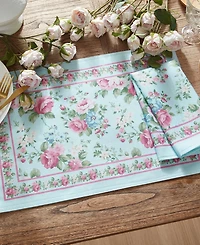 Vintage-Like Floral Garden Napkins, Set of 4