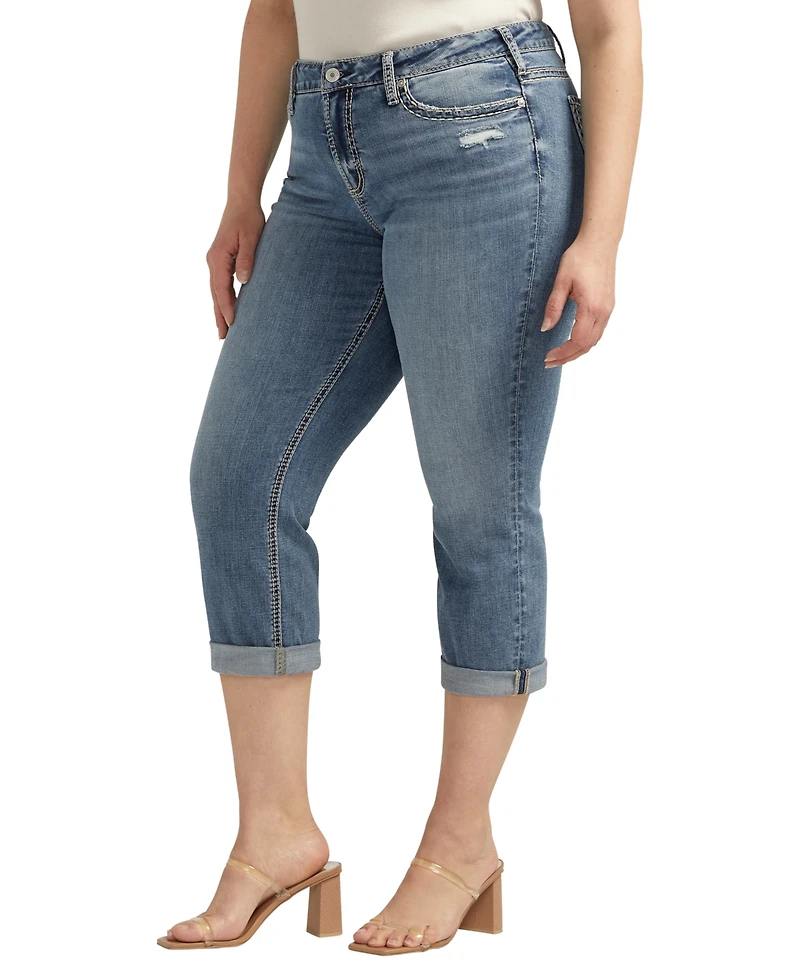 Silver Jeans Co. Plus Suki Mid Rise Curvy Fit Capri