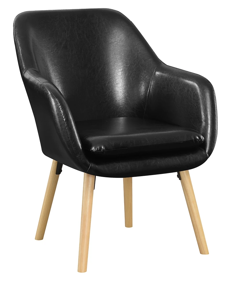 Convenience Concepts 25.25" Faux Leather Charlotte Wingback Upholstered Accent Armchair
