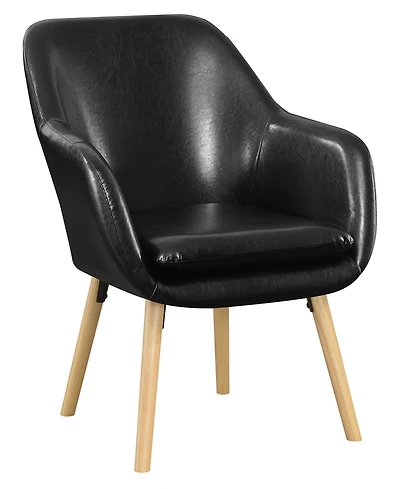 Convenience Concepts 25.25" Faux Leather Charlotte Wingback Upholstered Accent Armchair