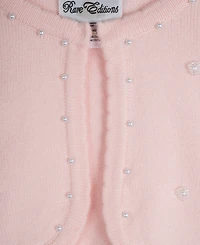Rare Editions Toddler & Little Girls Imitation Pearl Embellished Cardigan, Created for Macy's