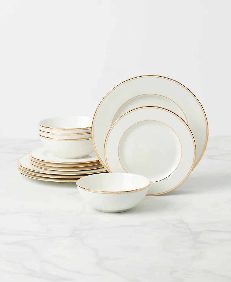 Lenox Federal Gold 12-Piece Dinnerware Set, Service for 4