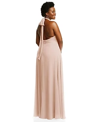 After Six Plus High Neck Halter Backless Maxi Dress