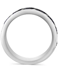 Effy Men's Black Spinel Chevron Band (1-1/20 ct. t.w.) Sterling Silver (Also White Topaz)