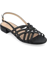 Journee Collection Women's Cassandra Woven Slingback Flat Sandals