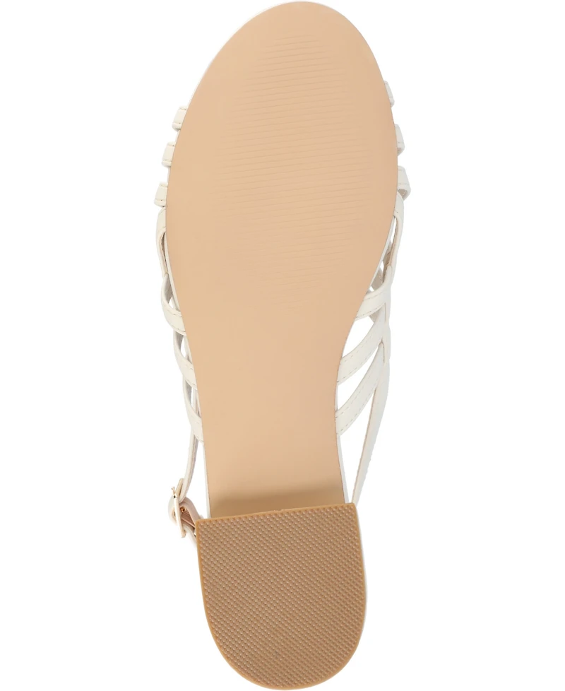Journee Collection Women's Cassandra Woven Slingback Flat Sandals