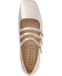 Journee Collection Women's Darlin Multi Strap Mary Jane Square Toe Flats