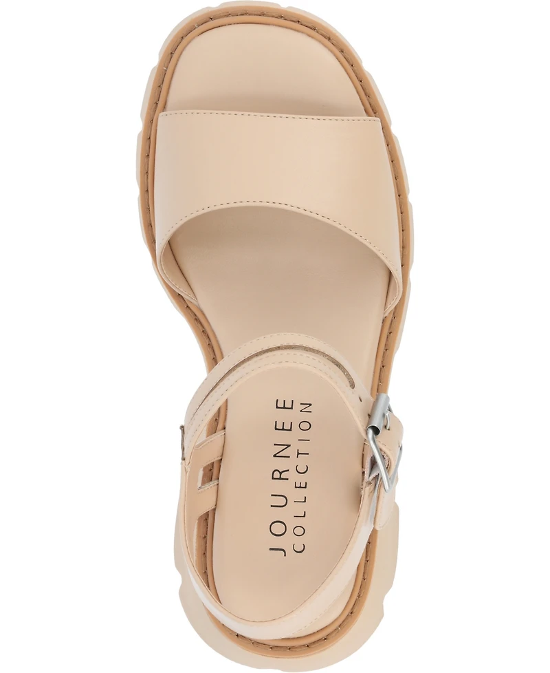 Journee Collection Women's Tillee Treaded Outsole Platform Sandals