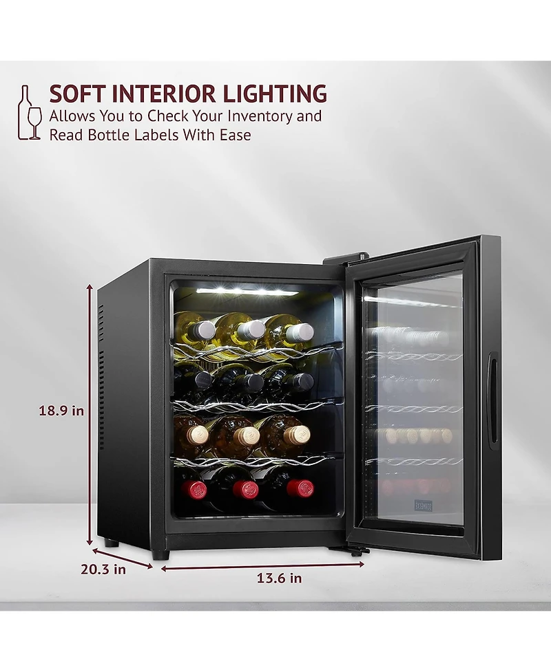 Schmecke 12-Bottle Freestanding Thermoelectric Wine Cooler - Black
