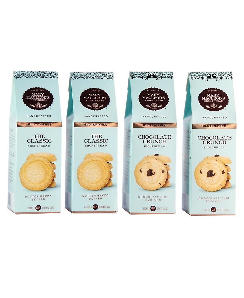 Mary Macleod's Shortbread Classic and Chocolate Crunch Gluten Free Shortbread, 4 Pack